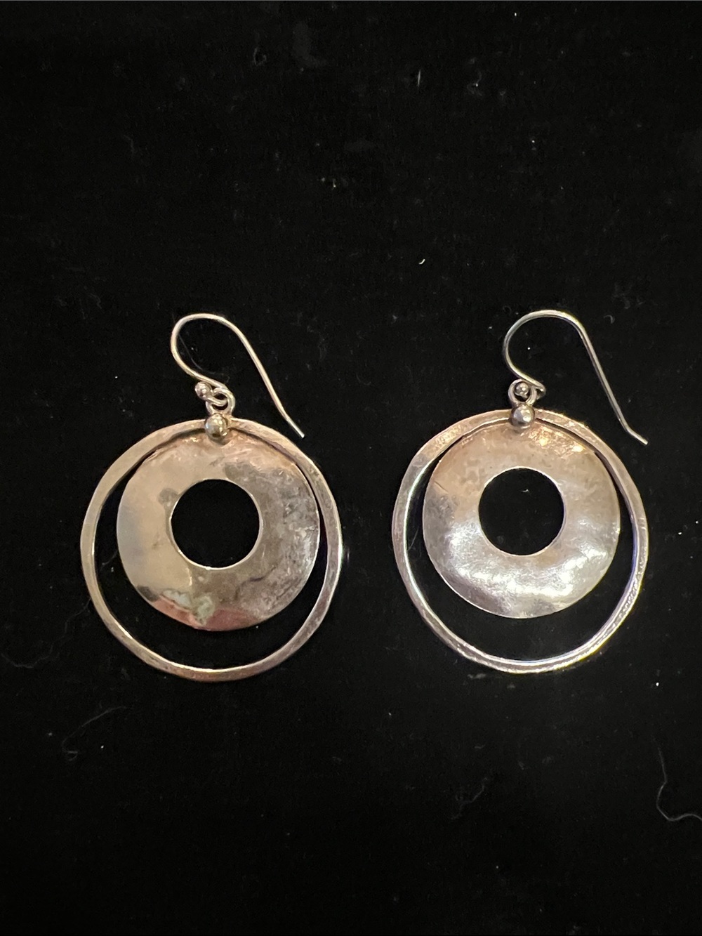 Silpada Silver Double Hoop Disc Earrings